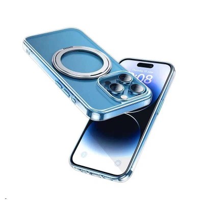 Накладка для i-Phone 15 Pro Max Hoco Stand Magnetic силикон прозрачный  с кольцом 360° Накладка для i-Phone 15 Pro Max Hoco Stand Magnetic силикон прозрачный  с кольцом 360°