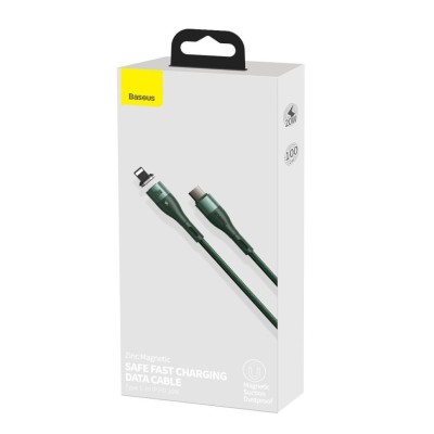 Кабель-зарядка Type-C на Lightning Baseus Zinc Magnetic 1м (CATLXC-06) зелёный Кабель-зарядка Type-C на Lightning Baseus Zinc Magnetic 1м (CATLXC-06) зелёный