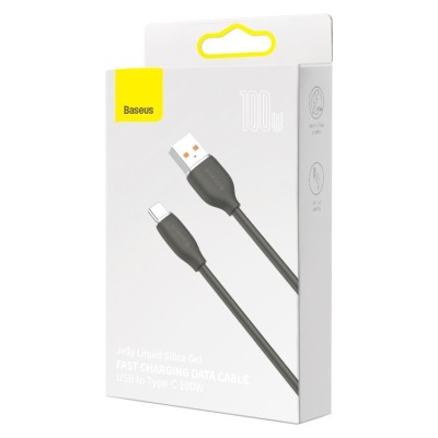 Usb Кабель-зарядка TYPE-C Baseus Jelly Liquid Silica Gel 100W 1.2м (CAGD010001) черный Usb Кабель-зарядка TYPE-C Baseus Jelly Liquid Silica Gel 100W 1.2м (CAGD010001) черный