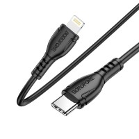 Провод для зарядки Type-C на Lightning Borofone Durable 12W - силиконовый - черный - 1м