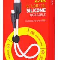 Usb Кабель-зарядка Micro Hoco X21 Plus 25см силиконовый, белый