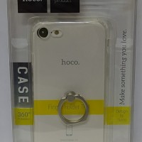 Накладка для i-Phone 7 Hoco Metal finger ring силикон прозрачный кольцо серебристое