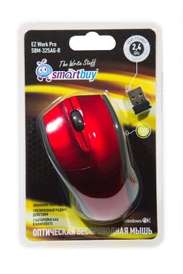 Мышь беспроводная Smartbuy 325AG красная (SBM-325AG-R) / 40 Мышь беспроводная Smartbuy 325AG красная (SBM-325AG-R) / 40