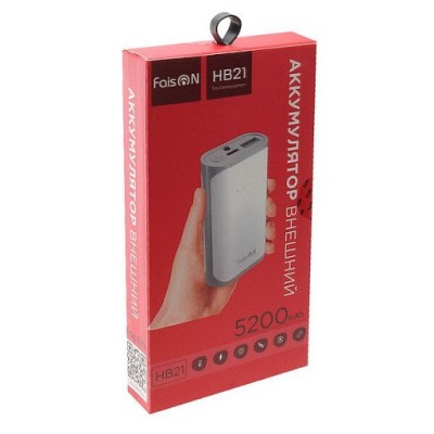 Powerbank Faison HB21 5200mAh 1USB 2.1A бирюзовый Powerbank Faison HB21 5200mAh 1USB 2.1A бирюзовый