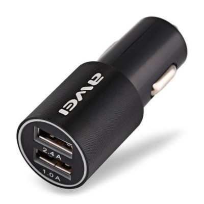 Автомобильное заряд. устр. Awei 2USB 2.4A C-100, черное Автомобильное заряд. устр. Awei 2USB 2.4A C-100, черное