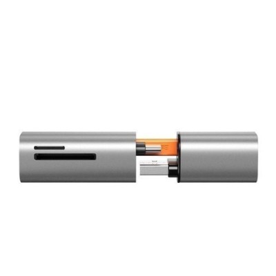 Переходник на SD/TF Baseus Mini-Cabin Card Reader (CADKQ-A0G) серебристый Переходник на SD/TF Baseus Mini-Cabin Card Reader (CADKQ-A0G) серебристый