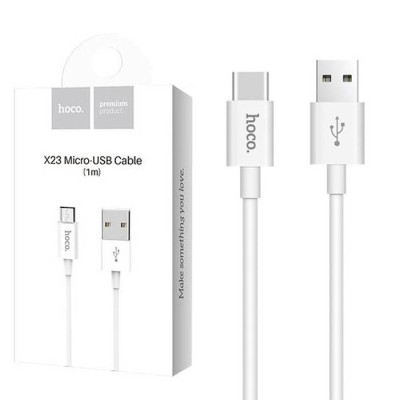 Usb Кабель-зарядка Micro Hoco X23 1м белый Usb Кабель-зарядка Micro Hoco X23 1м белый