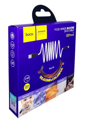 Usb Кабель-зарядка Lightning Hoco X21 Plus 2.4A 2м мягкий силиконовый красный Usb Кабель-зарядка Lightning Hoco X21 Plus 2.4A 2м мягкий силиконовый красный