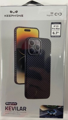 Накладка для i-Phone 15 Pro Max Keephone Kevlar Magsafe черный Накладка для i-Phone 15 Pro Max Keephone Kevlar Magsafe черный