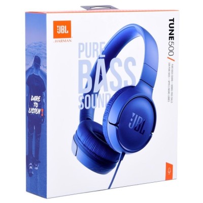 Стереонаушники полноразмерные JBL Tune 500 с микрофоном 1.2м синие Стереонаушники полноразмерные JBL Tune 500 с микрофоном 1.2м синие
