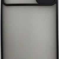 Накладка со шторкой камеры Samsung Galaxy A02 матовая черная