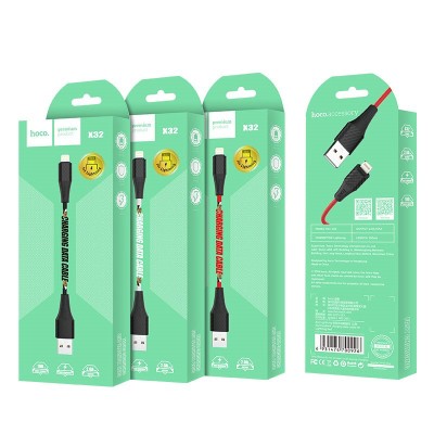 Usb Кабель-зарядка Lightning Hoco X32 Excellent 2A 1м в оплётке TPE чёрный Usb Кабель-зарядка Lightning Hoco X32 Excellent 2A 1м в оплётке TPE чёрный