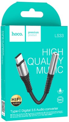 Кабель-переходник Hoco LS33 Type-C (папа) на AUX 3.5мм (мама) серый Кабель-переходник Hoco LS33 Type-C (папа) на AUX 3.5мм (мама) серый