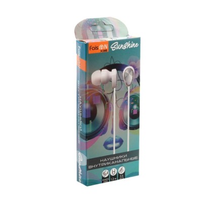 Наушники с микрофоном Faison X35 Sunshine 1.2м белые Наушники с микрофоном Faison X35 Sunshine 1.2м белые