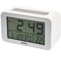 Часы-будильник Perfeo Loft (PF-S2032) белые