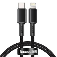 Кабель-зарядка Type-C на Lightning Baseus High Density Braided 20W 1м (CATLG01) черный
