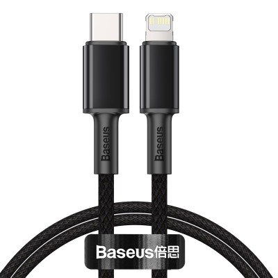 Кабель-зарядка Type-C на Lightning Baseus High Density Braided 20W 1м (CATLG01) черный Кабель-зарядка Type-C на Lightning Baseus High Density Braided 20W 1м (CATLGD-01) черный