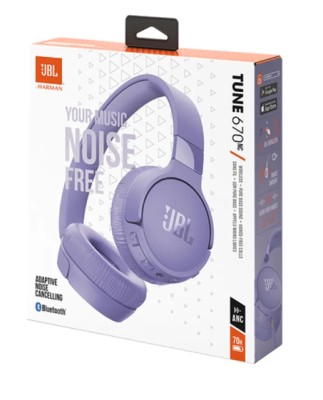 Стереонаушники Bluetooth Полноразмерные JBL T670NC фиолетовые Стереонаушники Bluetooth Полноразмерные JBL T670NC фиолетовые