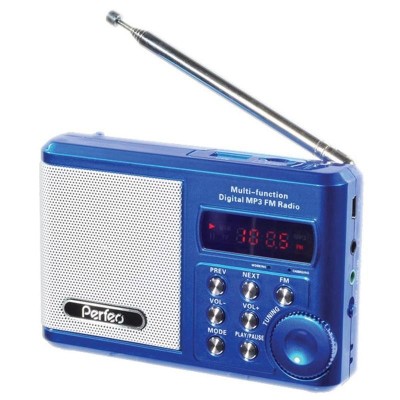 Perfeo мини-аудио Sound Ranger, УКВ+FM, MP3 (USB/microSD), AUX, BL-5C 1000mAh, синий (PF-SV922BLU) Perfeo мини-аудио Sound Ranger, УКВ+FM, MP3 (USB/microSD), AUX, BL-5C 1000mAh, синий (PF-SV922BLU)