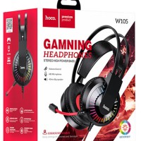 Стереонаушники полноразмерные Hoco W105 Joyful Gaming с микрофоном красные