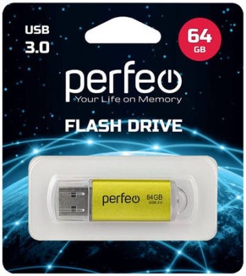 USB флеш накопитель Perfeo 64GB C14 золотистый USB флеш накопитель Perfeo 64GB C14 золотистый