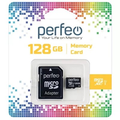 micro SDXC карта памяти Perfeo 128GB Class10 UHS-1 micro SDXC карта памяти Perfeo 128GB Class10 UHS-1