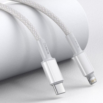 Кабель-зарядка Type-C на Lightning Baseus High Density Braided 20W 1м (CATLGD-02) белый Кабель-зарядка Type-C на Lightning Baseus High Density Braided 20W 1м (CATLGD-02) белый
