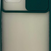 Накладка со шторкой камеры Samsung Galaxy A72 матовая зеленая
