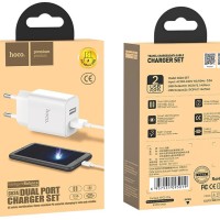 Сетевое зар. устр. Hoco C62A 2USB 2,1A Micro белое