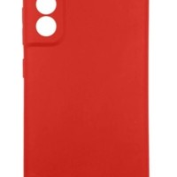 Накладка для Samsung Galaxy S21FE Silicone cover без логотипа красная