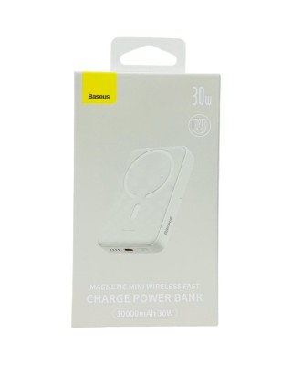 Powerbank с беспроводной зарядкой Baseus Magnetic Mini Wireless 10000mAh 30W (PPCX110202) белый Powerbank с беспроводной зарядкой Baseus Magnetic Mini Wireless 10000mAh 30W (PPCX110202). Заряжайте свои устройства быстро и безопасно. Внешний аккумулятор Baseus оснащен портом USB-C и поддерживает беспроводную зарядку до 15 Вт, а емкость достигает 10 000 мАч. Данная модель также имеет встроенный индикатор, который позволяет в любой момент проверить емкость аккумулятора. Внешний аккумулятор поддерживает такие протоколы быстрой зарядки, как PD 30 Вт и QC3.0. Аккумулятор высокого класса гарантирует безопасную зарядку. Baseus предлагает защиту от перенапряжения, перегрузки по току, перезарядки и короткого замыкания. Powerbank также оснащен датчиками температуры NTC для предотвращения перегрева. Кроме того, продукт демонстрирует соответствие международным стандартам авиаперевозок, что позволяет брать его с собой практически куда угодно.