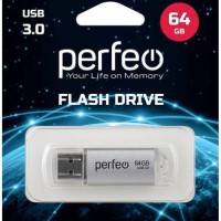 3.0 USB флеш накопитель Perfeo 64GB C14 серебритый