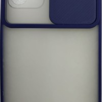 Накладка со шторкой камеры Samsung Galaxy A72 матовая темно-синяя