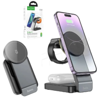 Беспроводное зарядное устройство 3in1 смартфон/Watch/AirPods Hoco CQ1 15W черное