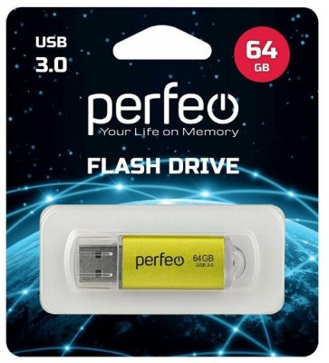 3.0 USB флеш накопитель Perfeo 64GB C14 золотистый 3.0 USB флеш накопитель Perfeo 64GB C14 золотистый