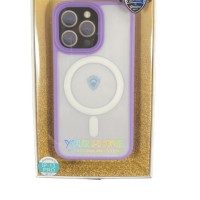 Накладка для i-Phone 13 Pro DFANS Magsafe силикон матовый сиреневая рамка