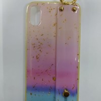 Накладка для i-Phone X силикон c ремнем и кольцом разноцветный