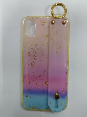 Накладка для i-Phone X силикон c ремнем и кольцом разноцветный Накладка для i-Phone X силикон c ремнем и кольцом разноцветный