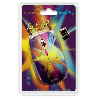 Мышь беспроводная Smartbuy 327AG Splash USB/DPI 1000-1500-2000/4 кнопки/2AAA (SBM-327AG-SP-FC) Мышь беспроводная Smartbuy 327AG Splash USB/DPI 1000-1500-2000/4 кнопки/2AAA (SBM-327AG-SP-FC)