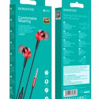 Наушники с микрофоном Borofone BM52 Revering 1.2м красные