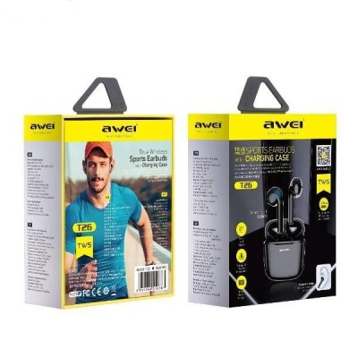 Беспроводные наушники TWS Awei T26 IPX4/BT5.0/35mAh/3.5ч черные Беспроводные наушники TWS Awei T26 IPX4/BT5.0/35mAh/3.5ч черные