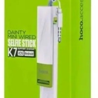 Монопод для селфи HOCO K7, Dainty mini, 64см, AUX, кнопка для съёмки белый