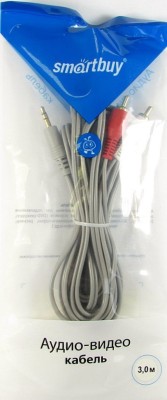 Кабель AUX 3.5мм (папа) - 2xRCA (папа) Smartbuy (KA-311-300) 1.8м Кабель AUX 3.5мм (папа) - 2xRCA (папа) Smartbuy (KA-311-300) 1.8м