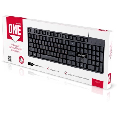 Клавиатура проводная мультимедийная Smartbuy ONE 237 USB черная (SBK-237-K) Клавиатура проводная мультимедийная Smartbuy ONE 237 USB черная (SBK-237-K)