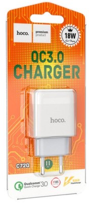 Сетевое зар. устр. Hoco C72Q QC3.0 18W 1USB , белое Сетевое зар. устр. Hoco C72Q QC3.0 18W 1USB , белое