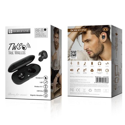 Беспроводные наушники TWS Borofone BE8 Airgo TWS чёрный Беспроводные наушники TWS Borofone BE8 Airgo TWS чёрный