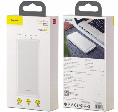 Powerbank Baseus Mini JA 30000mAh 2USB/USB-C 3A (PPJAN-C02) белый Powerbank Baseus Mini JA 30000mAh 2USB/USB-C 3A (PPJAN-C02) белый
