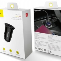 Автомобильное заряд. устр. Baseus Circular Plastic 2USB 30W (CCALL-YD01) черное