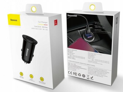 Автомобильное заряд. устр. Baseus Circular Plastic 2USB 30W (CCALL-YD01) черное Автомобильное заряд. устр. Baseus Circular Plastic 2USB 30W (CCALL-YD01) черное