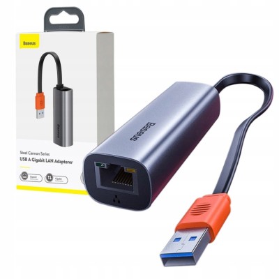 Переходник Baseus Steel Cannon USB на RJ45 (CAHUB-AD0G) Переходник Baseus Steel Cannon USB на RJ45 (CAHUB-AD0G)